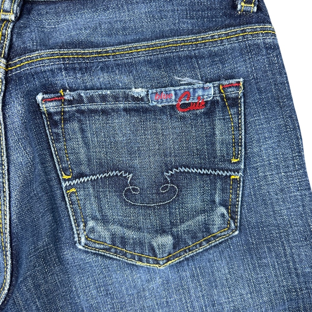 Blue Cult Flare Jeans Womens 26 Low Rise Shadow Wash Y2K Bootcut Cotton USA Made